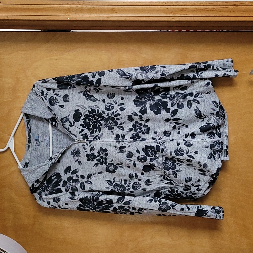 Croft & Barrow Full Zip Floral Hoodie